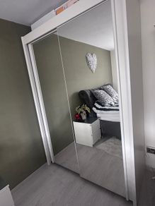 Wardrobe white with mirror 150x210x65