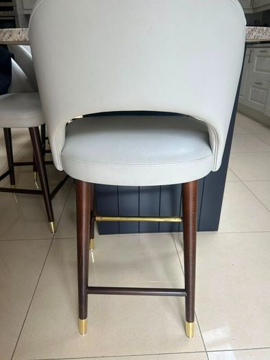 Custom Zola Leather Bar Stools  Set of 3