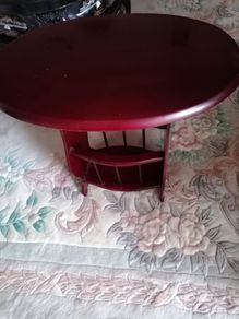Vintage 1970's mahogany oval occasional table with magazine storage
