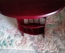 Vintage 1970's mahogany oval occasional table with magazine storage