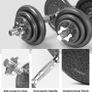 20kg Cast Iron Adjustable Dumbbell & Barbell Weight Set with Connector Image 3