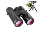 Adasion 12x42 HD Binoculars with Universal Phone Adapter - High Power Binoculars with Super Bright and Large View- Lightweight Waterproof Binoculars