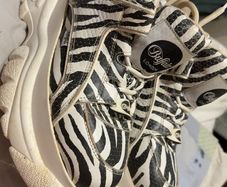 Buffalo Corin Shoe Zebra  Black White Trainers Women Platforms 90s Size 7