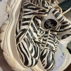 Buffalo Corin Shoe Zebra  Black White Trainers Women Platforms 90s Size 7