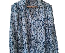 Paul Costelloe abstract pastel satin blouse NWoT