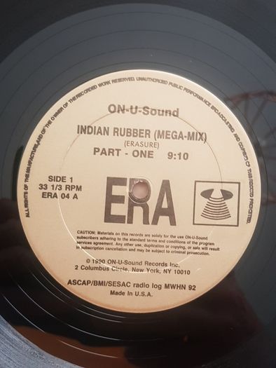 Erasure 12" - Indian Rubber