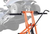 Lawn Mower Lift with Hydraulic Jack, 500 Lbs Weight Capacity, Solid Carbon Steel Lawn Mower Lift, Adjustable Movable Lawn Lifter for Riding Tractors and Zero Turn Lawn Mowers, Orange