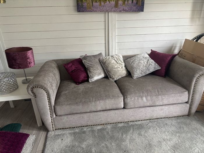Large 2 seater grey sofa