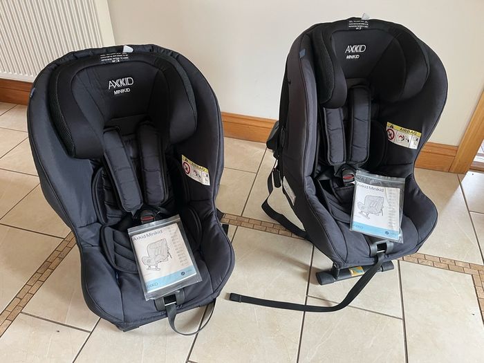 Axkid Minikid extended rear facing car seats x2