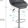 SET OF 2 Bar Stool with Backrest  Height-Adjustable Swivel Stool, Kitchen Stool Image 4