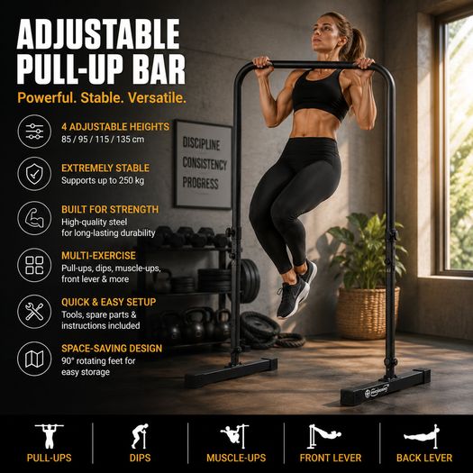Adjustable Freestanding Pull-Up & Calisthenics Bar