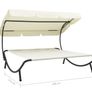 BRAND NEW 200 x 173 x 135 cm Sun Lounger Outdoor Daybed with Awning Beach Chair for Campsite Backyard Furniture Chairs Weather Resistance Image 4