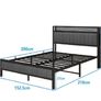 King Size Bed Frame with Storage and Headboard Shelf, Upholstered Bed Frame King Size with Metal Slats Enhanced Support, No Box Spring Needed, Gray Kingsize Bed Frames Image 8