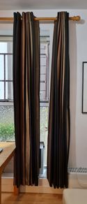 Black and Brown Blackout Eyelet Curtains