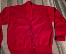 Woolen Cardigan Red