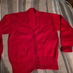 Woolen Cardigan Red