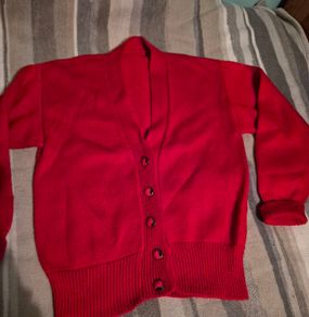 Woolen Cardigan Red