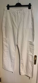 White Cargo Trousers UK16  Relaxed Fit & Everyday Style