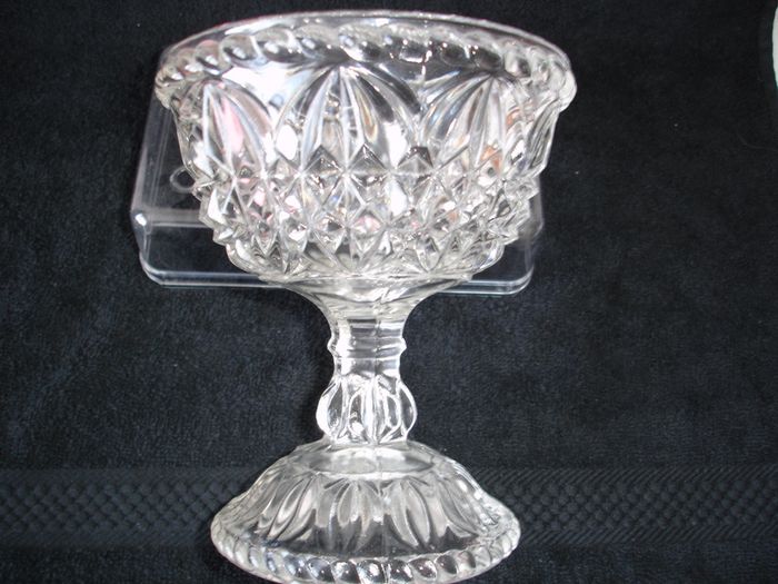 Antique Early American Clear Glass Compote Bowl circa late 1800's