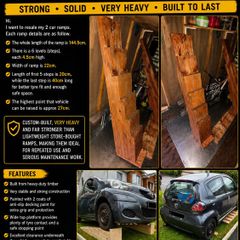 Heavy Duty Wooden Car Ramps Pair