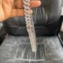 Genuine sliver cuban link chain with sparkling stones Image 3