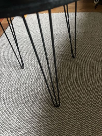 Black Round Side / Lamp Table with hairpin legs