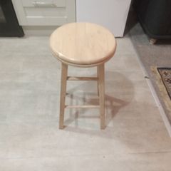 wooden spinning stool