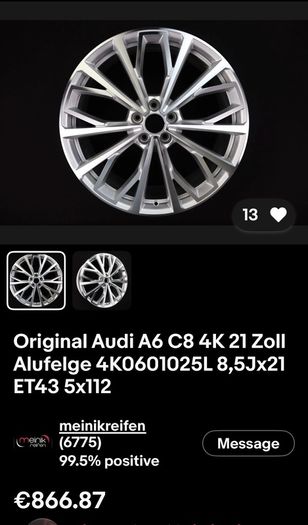 Genuine A6 Alloy wheels
