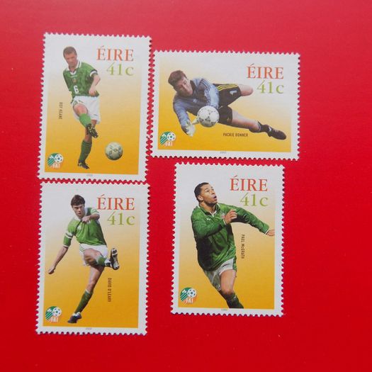 Ireland 2002 Football World Stamp set.MNH.Packie Bonner.Roy Keane.David O'Leary.Paul McGrath.