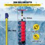 Ice Drill Auger, 8\" Diameter Nylon Ice Auger, 39\" Length Ice Auger Bit,Auger Drill with 11.8\" Extension Rod,Auger Bit with Drill Adapter,Top Plate & Blade Guard for Ice Fishing Ice Burrowing Image 3