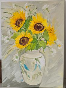 Oil painting "sunflowers"
