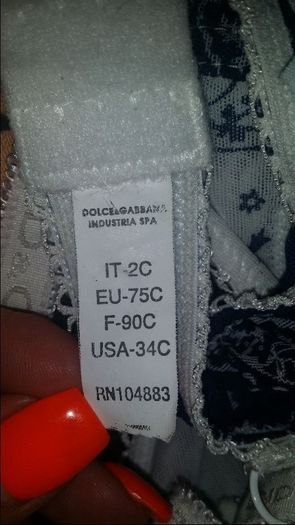 D&G paisley navy/white printed underwired bra size UK34C EUR75C Postage included