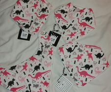 Rain and Conker Dinosaur Organic Bandana Bibs.