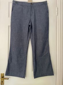 Blue Cotton Banana Republic Trousers - Size 14 - Short  - New without Tags