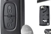 Car Key Case for Peugeot 207 308 3008 5008 Expert / Citroen Picasso - VA2 Blade,CE0536 Key Fob Cover with CR1620 Battery (2 Buttons)