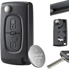 Car Key Case for Peugeot 207 308 3008 5008 Expert / Citroen Picasso - VA2 Blade,CE0536 Key Fob Cover with CR1620 Battery (2 Buttons)