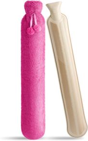 Long Hot Water Bottle, 2L Hot Water Bottle with Soft Plush Cover, Extra Long Hot Water Bag for Neck, Waist, Back, Legs,Shoulder, Warm Gift for Women Men Kids