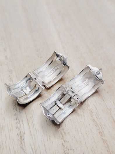 Sterling Silver 925 Ribbed Huggie Hoop Earrings - Thai 925 - 8.94g