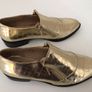 River Island Ladies Gold loafers size 5 can post Image 3
