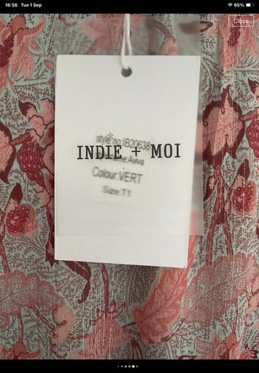 dress Bnwt indie + moi grey pattern long boho style dress T1