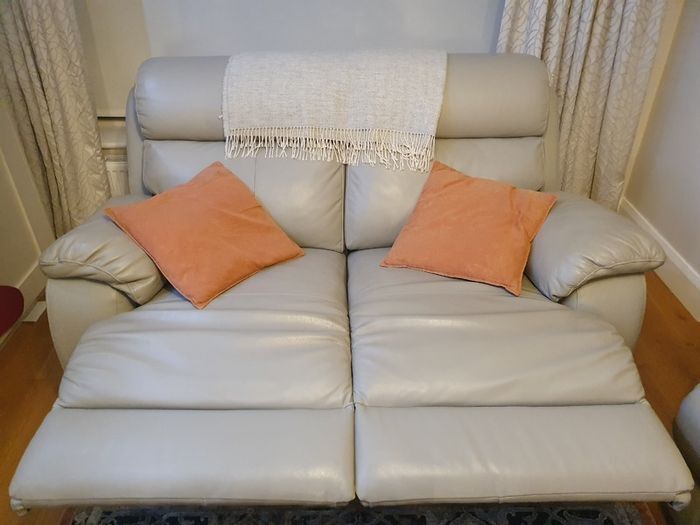 Two seater leather recliner