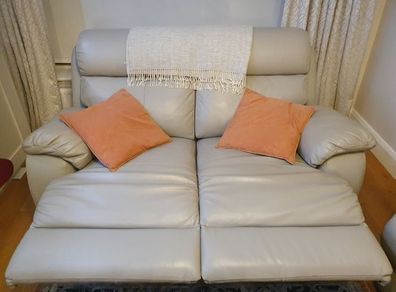 Two seater leather recliner