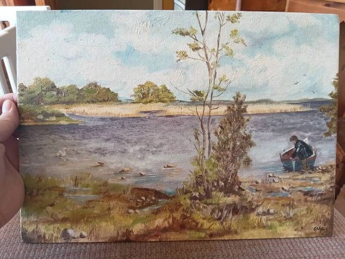 Vintage Oil Painting on Board