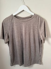 Beige Marl T Shirt Top Size S!