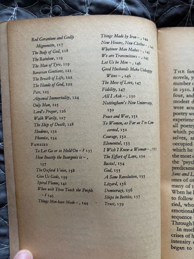 Vintage Book Selected Poems by D. H. Lawrence