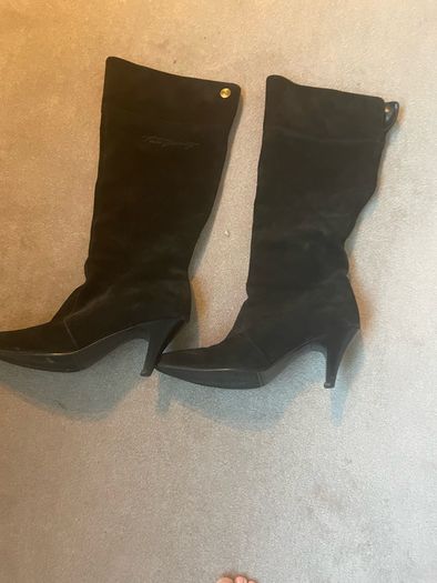 slouchy suede boots