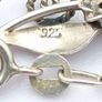 Vintage Sterling Silver Carnelian Flower Necklace Image 5