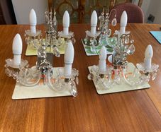 Vintage Glass Wall Lights x 4