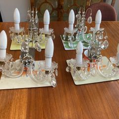Vintage Glass Wall Lights x 4