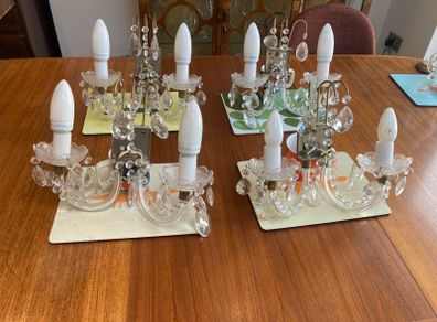 Vintage Glass Wall Lights x 4